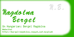 magdolna bergel business card